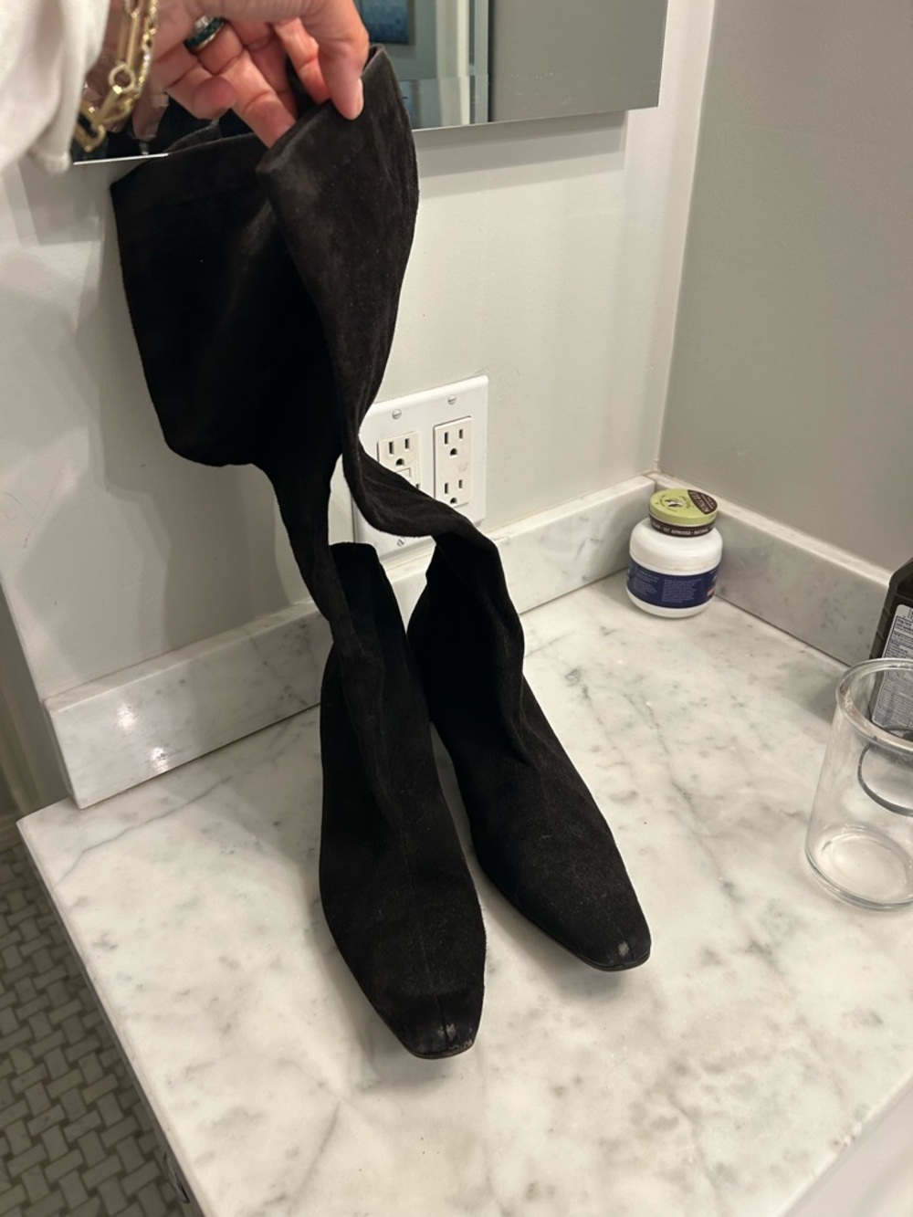 Black Suede Women's Knee-High Boots